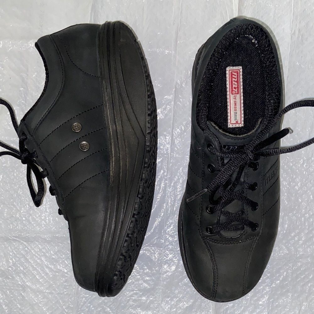MBT Leather Black High Up Walking Comfort Men's Shoes Size 7.5 US Unisex